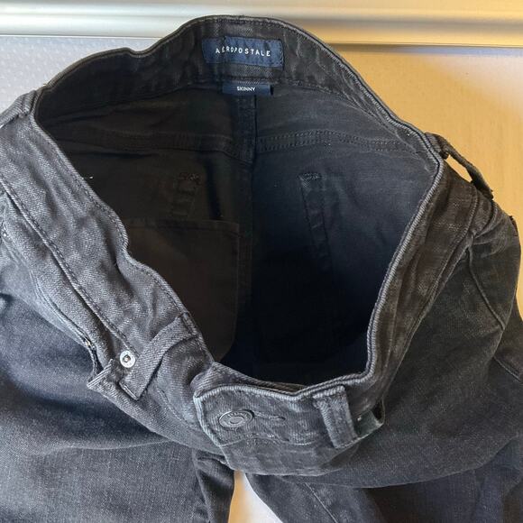 Aeropostale Men Skinny Jeans size 30 x 32 Black Mid Rise Stretch - Picture 9 of 12